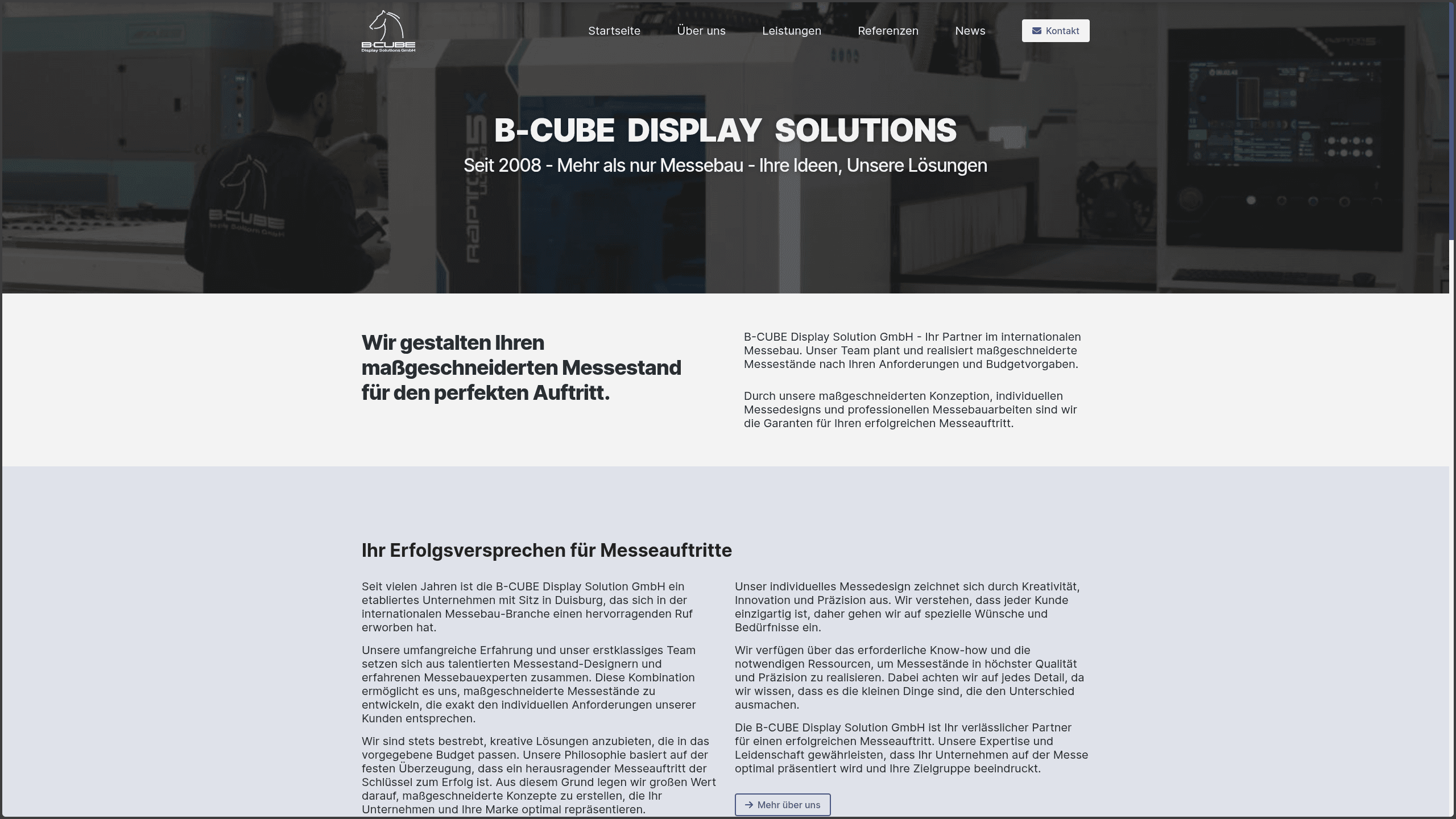 b-cube website mockup